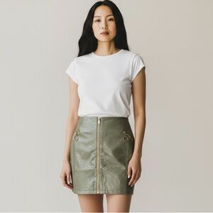 Hello Molly Faux Leather Mini Skirt Small